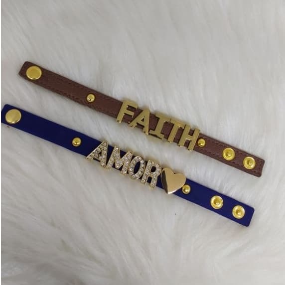 Pulseira Emborrachada com Letras Strass/ Pulseira Silicone com Strass