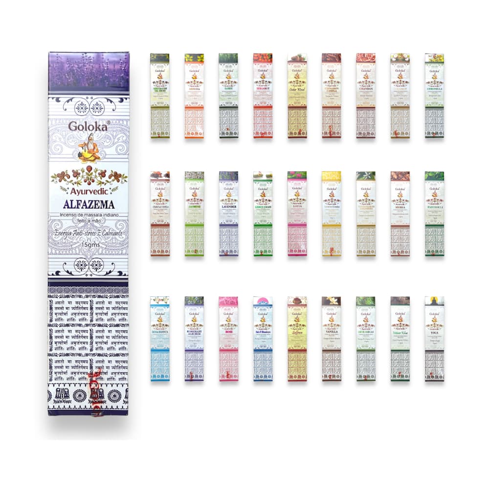 Incenso Goloka Natural Linha Ayurvedic Monte Seu Kit