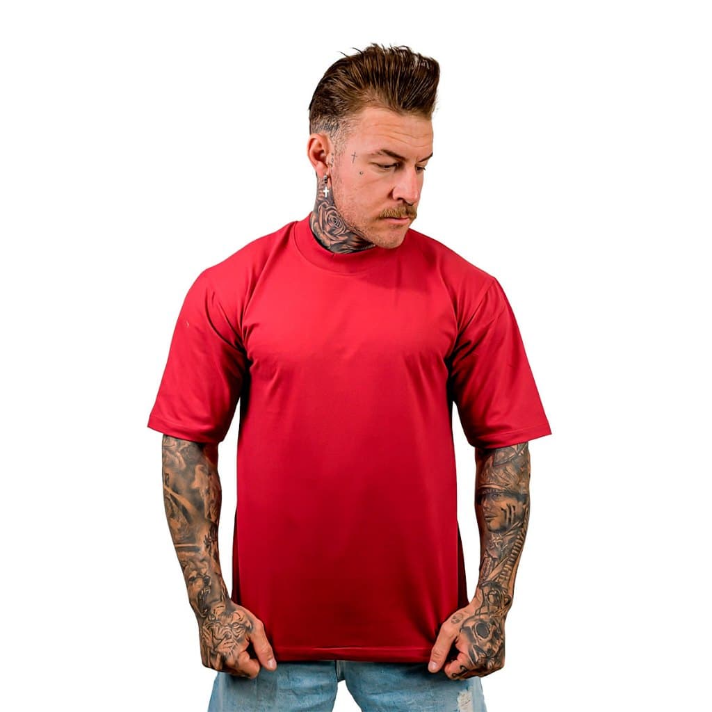Camiseta Oversized One Blast Vermelha Casual Treino 100% Algodão