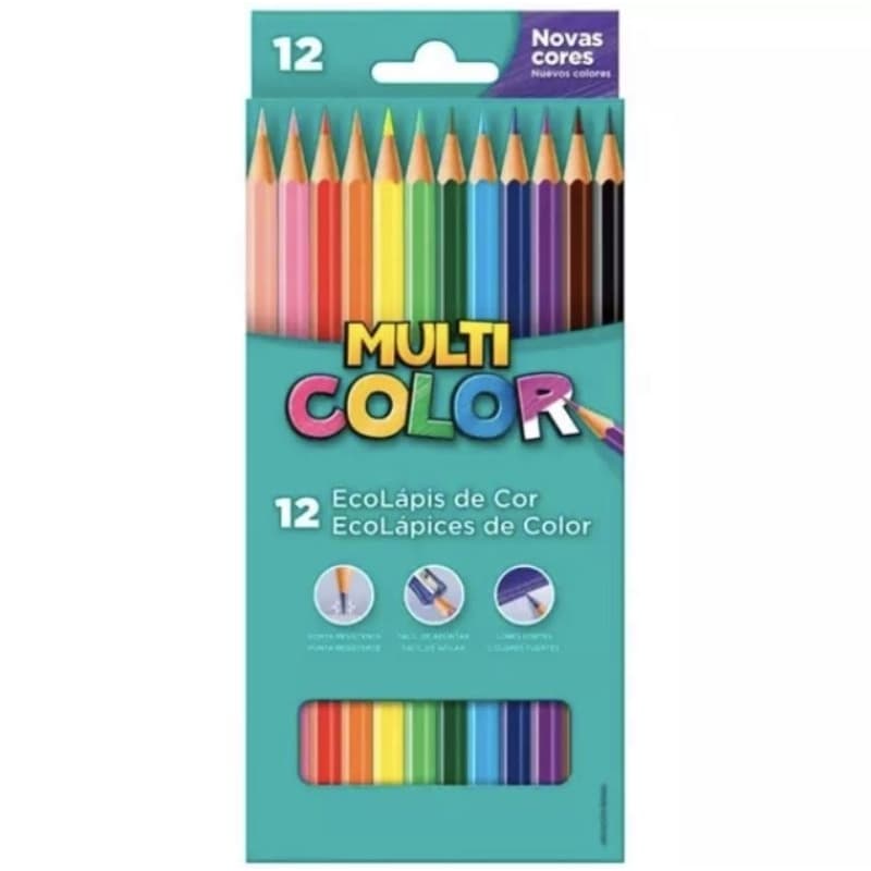Lapis De Cor Escolar Infantil Profissional Multicolor De 12 Cores Material Escolar Pintura Cores Viva