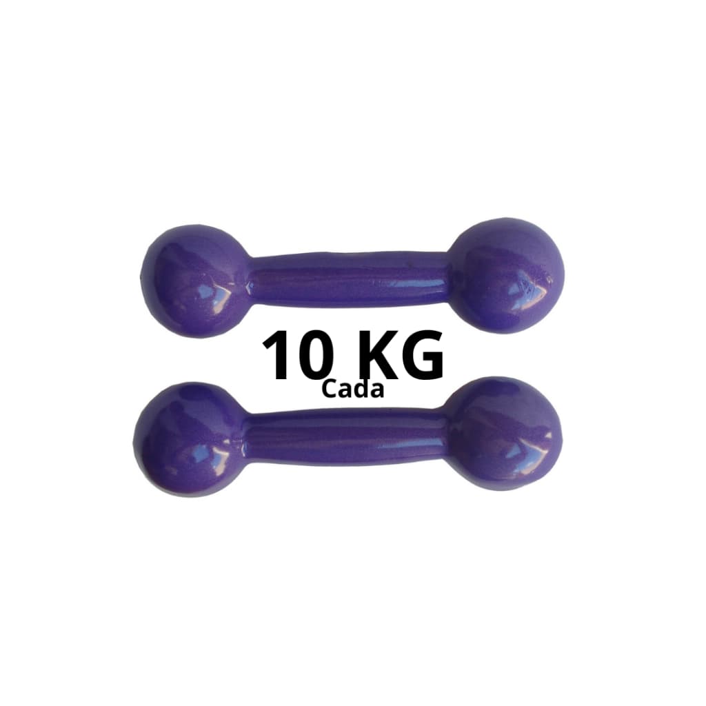 Par Halteres Emborrachados 10 Kg Lilás Treino Fitness Musculação
