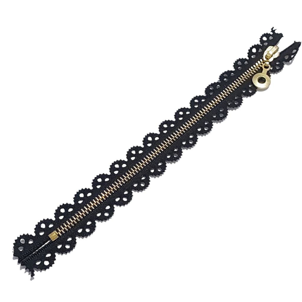 Zíper Metal Rendado - Branco - 2 Unidades 30 Centimetros