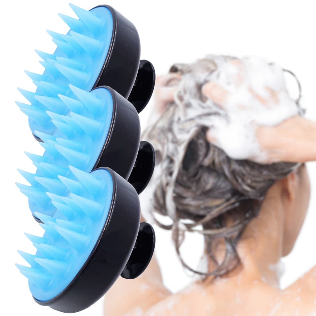 3un Escova Massageadora Couro Cabeludo Anti Caspa Anti Queda COR ALEATÓRIA