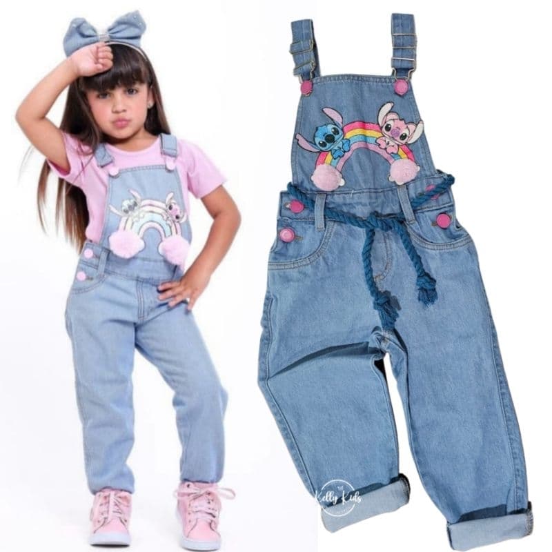 Jardineira infantil Jeans Premium