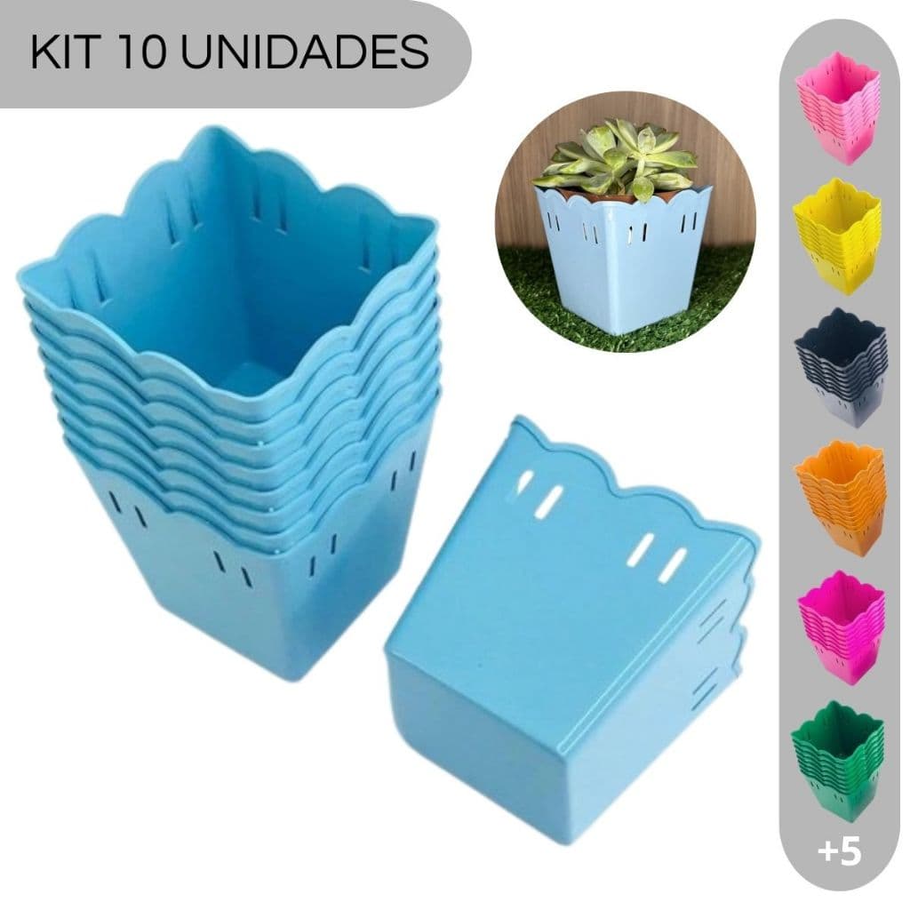 Kit C/10 Cachepot Plástico Passa Fita - Centro de Mesa Lembrancinhas