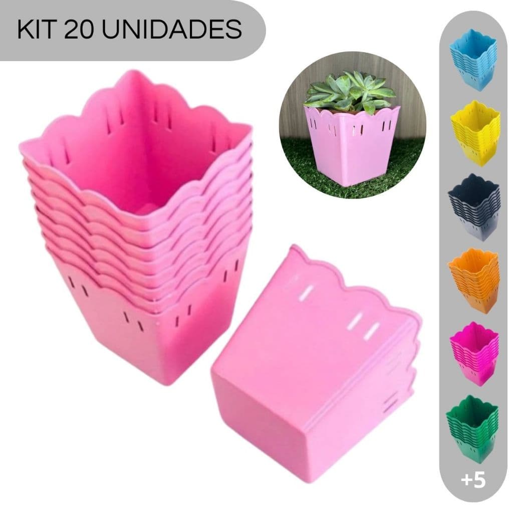 Kit C/20 Cachepot Plástico Passa Fita - Centro de Mesa Lembrancinhas