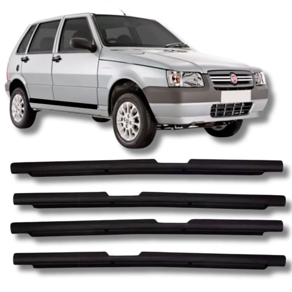 Kit Acabamento Soleiras Inferiores Porta Proteção Carpete Fiat Uno Elba 4 Portas 1986 Até 2010