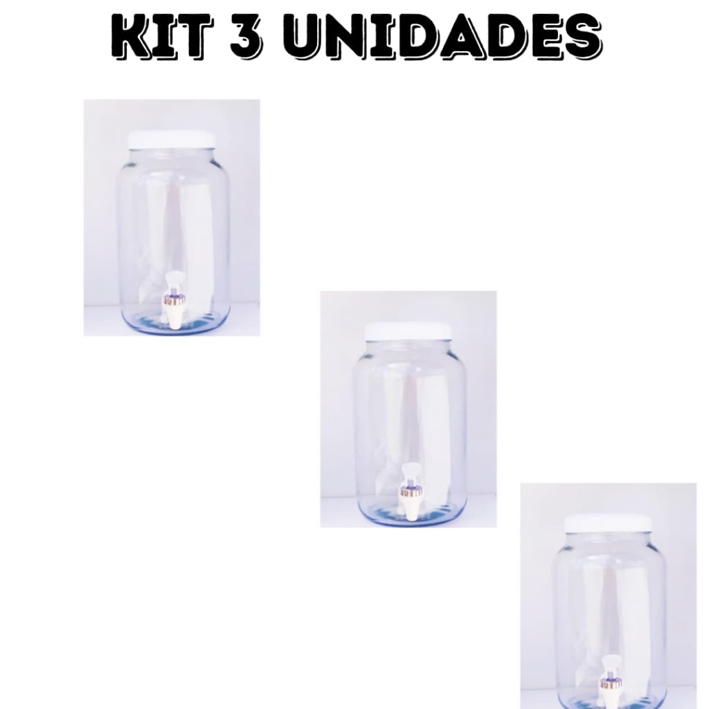 suqueira de vidro com torneira 3 unidades
