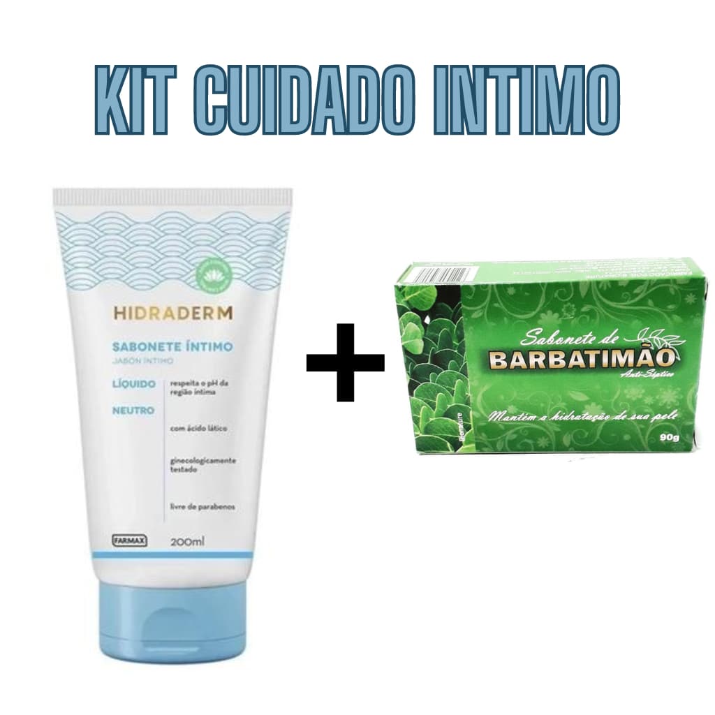 Sabonete Íntimo Neutro Hidraderm 200ml  + sabonete barbatimão 90ml