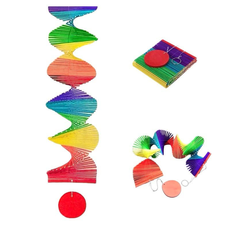 Espiral catavento mensageiro Colorido Arco-iris Decorativo Casa Varanda Festas