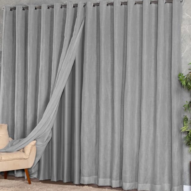 Cortina Gaze De Linho Forro Blackout 6 x 2,50/ 2,80/ 2,60/ 2,40 Varão