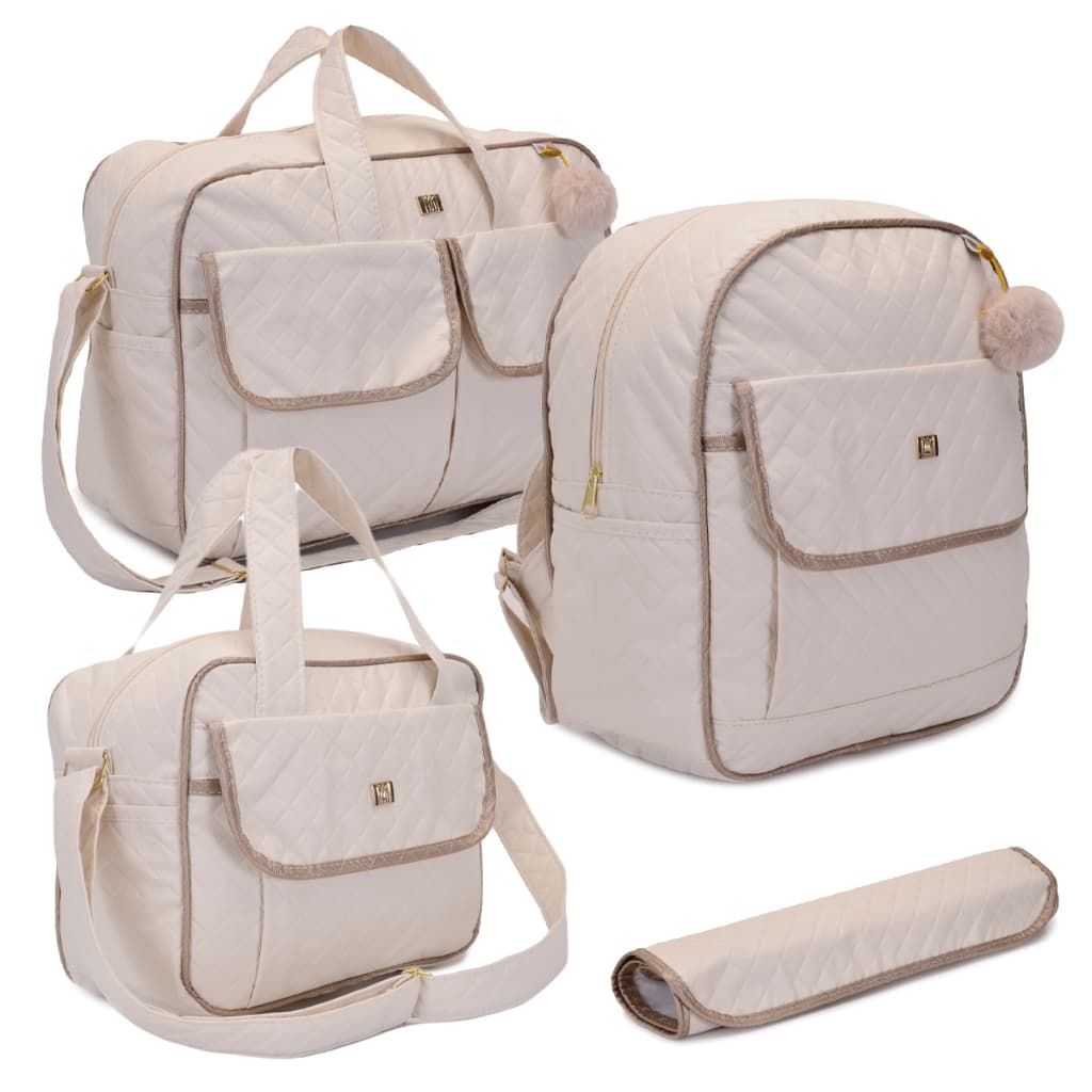 Kit Bolsa Saída Bebê Maternidade Forrada Impermeável Higiênica Multifuncional  4 Peças