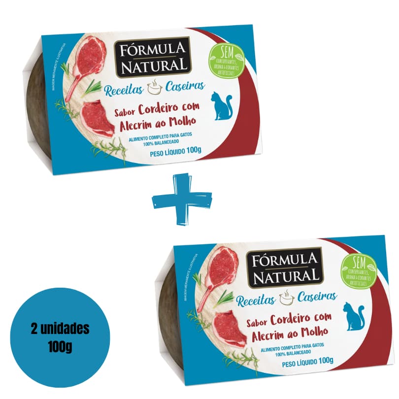 Ração Gato Adulto cordeiro com alecrim 100g Formula Natural Ração úmida 2 unidades