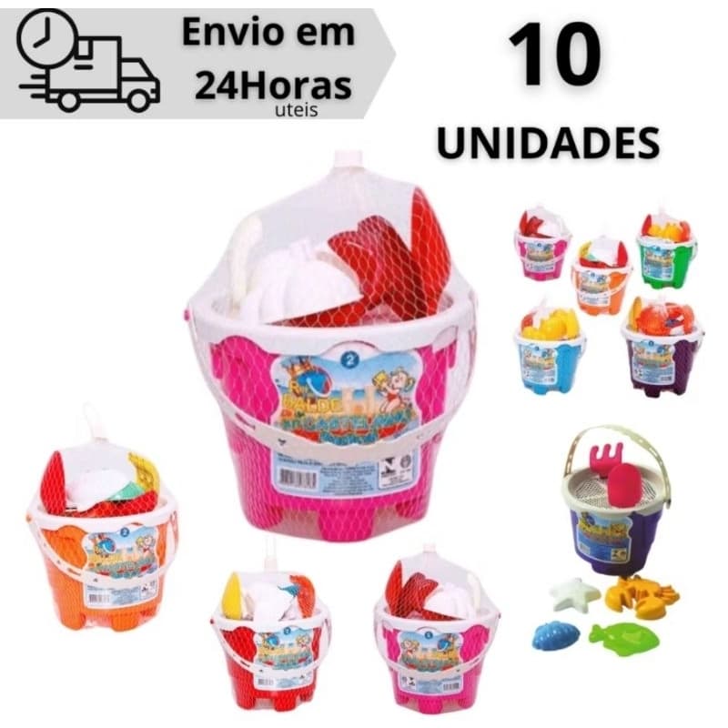 kit com 10 balde praia ideal para lembrancinhas