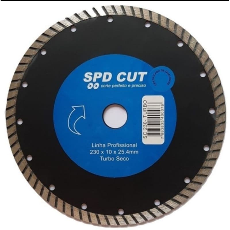 Disco Diamantado Turbo 230mm 9 Polegadas para Mármore, Granito Pisos Concreto Alvenaria Profissional