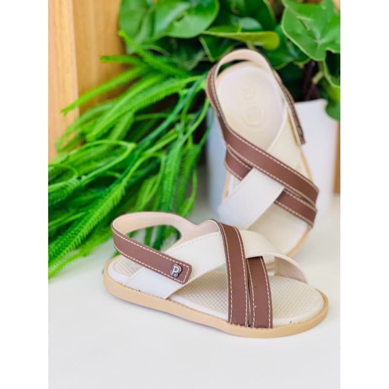 Sandália Infantil Menino Marine Pimpolho marrom/off white