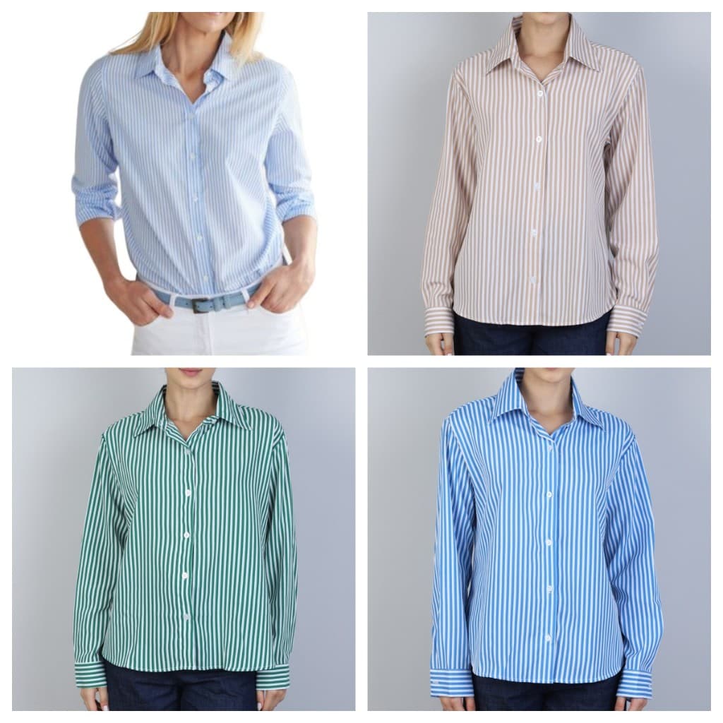 Lançamento Camisa Social Moda Feminina Listrada Blusa Listras Tendência