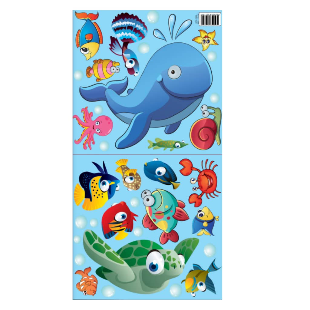 Adesivo Decorativo Para Quarto Banheiro Fundo do Mar Peixes Azul