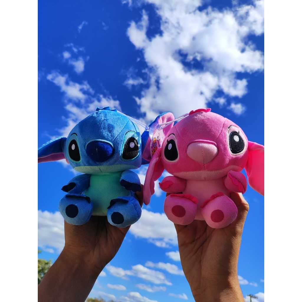 kit Casal Lilo E Stitch E Angel Namorados Disney Pelúcia 20cm, CASAL Stitch Boneco, pelúcia, Boneco Disney, 20 cm