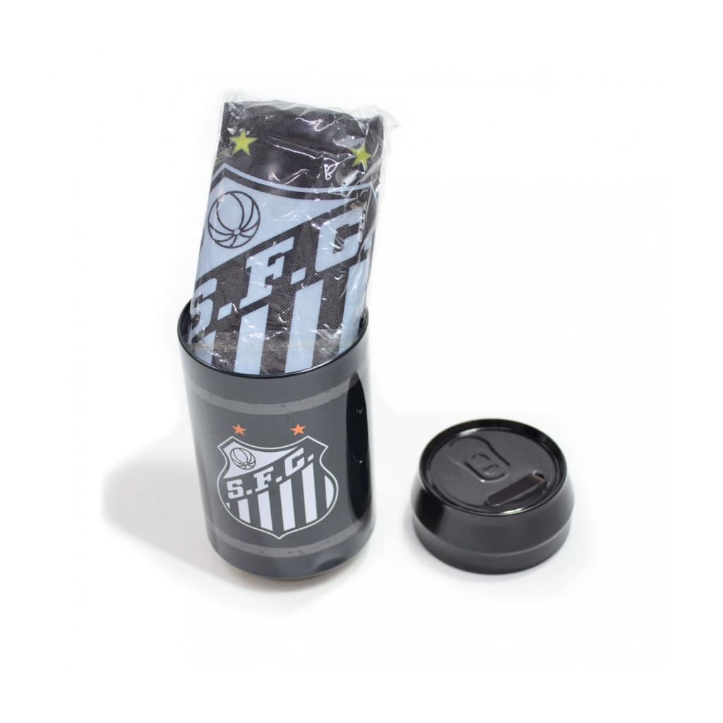 MOCHILA GYM BAG SANTOS FUTEBOL CLUBE NA LATA COM COFRE OFICIAL DO NOSSO PEIXE DA BAIXADA