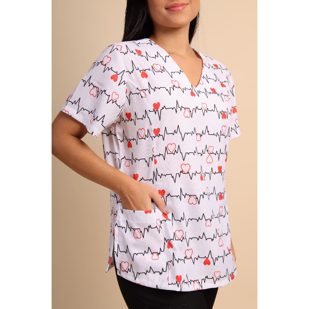 Bata Scrub BLUSA Tradicional estampada enfermagem batimentos veterinaria medicina odonto