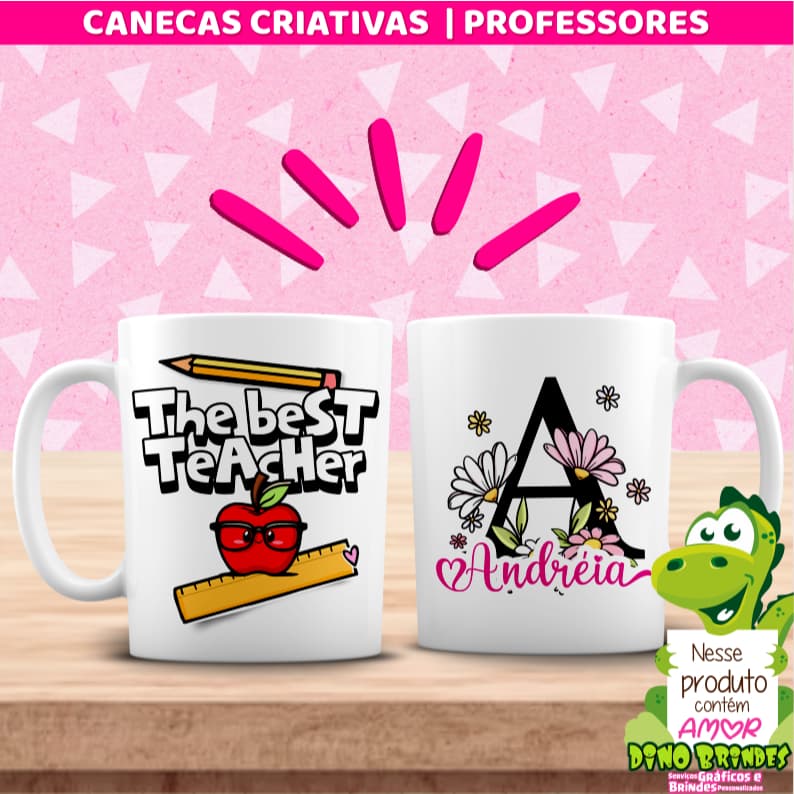 Caneca criativa | The Best Teacher - Professora de inglês