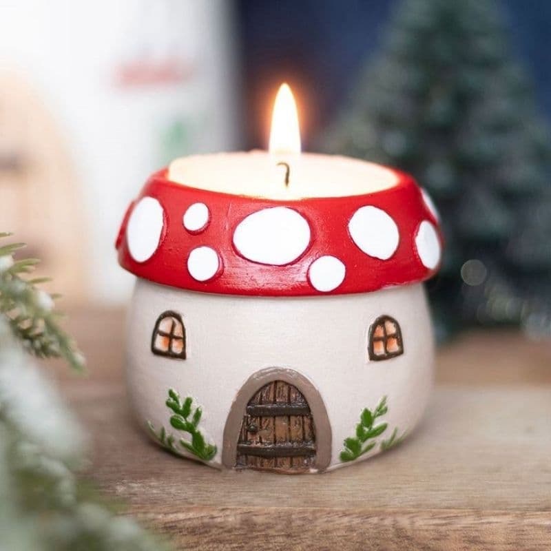 Porta velas Rechaud casinha cogumelo Poá