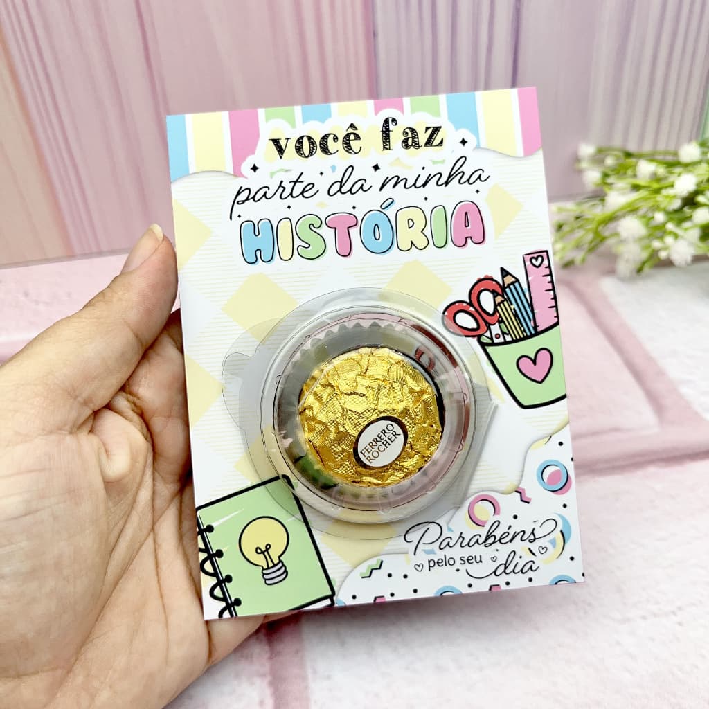 Cartão para blister Dia dos  Professores, 12x8cm, (não acompanha blister)mimo, clientes Brilhante