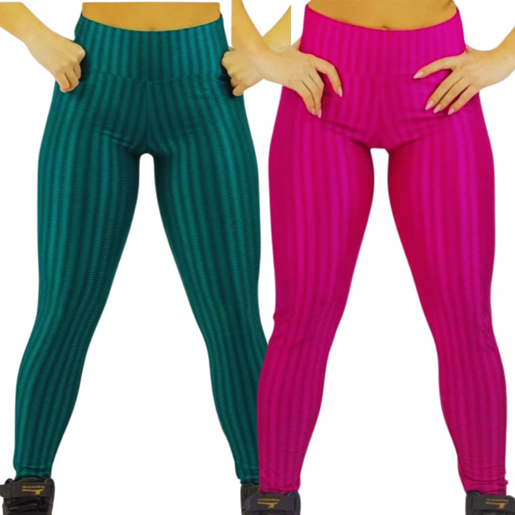 Kit 2 Calça Legging Leg Feminina 3D Fitness Leg Academia Feminino Cores Diversas