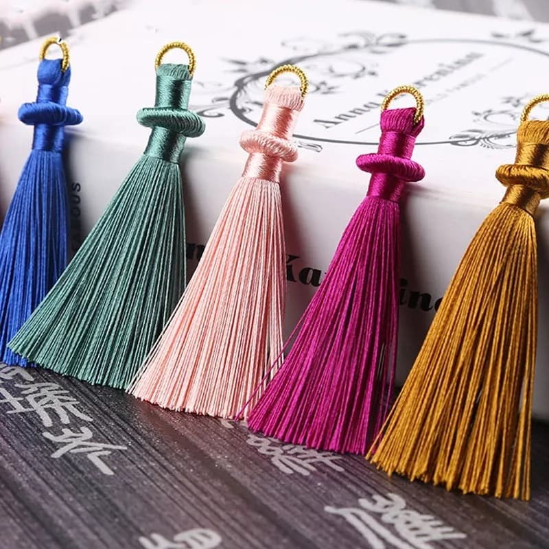 Pingente Tassel Luxo c/ Argola, Poliéster,  8cm - Kits