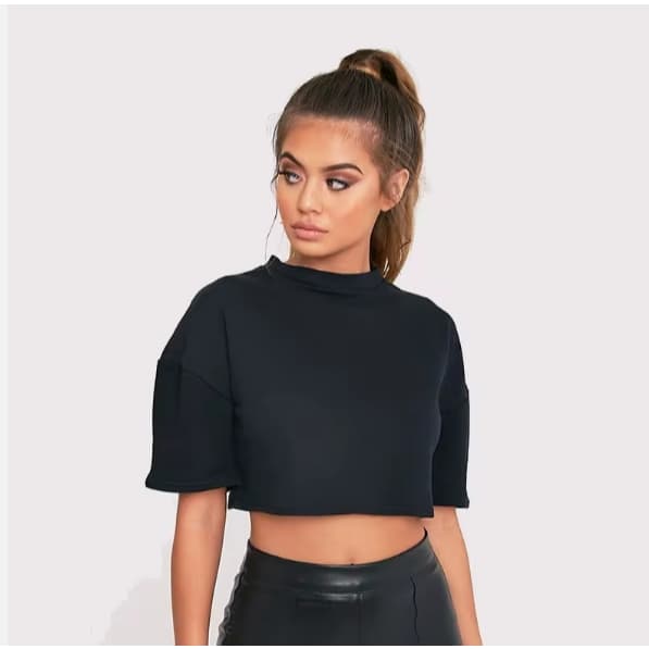 Cropped Top Camiseta Curta T-Shirt Malha Feminina Várias Cores Moda Fashion Promoção Pequena Croped