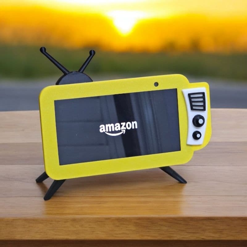 Suporte Alexa Echo Show 5 3° Geração tema TV retrô - Escultura Presente, decoração criativa, amazon