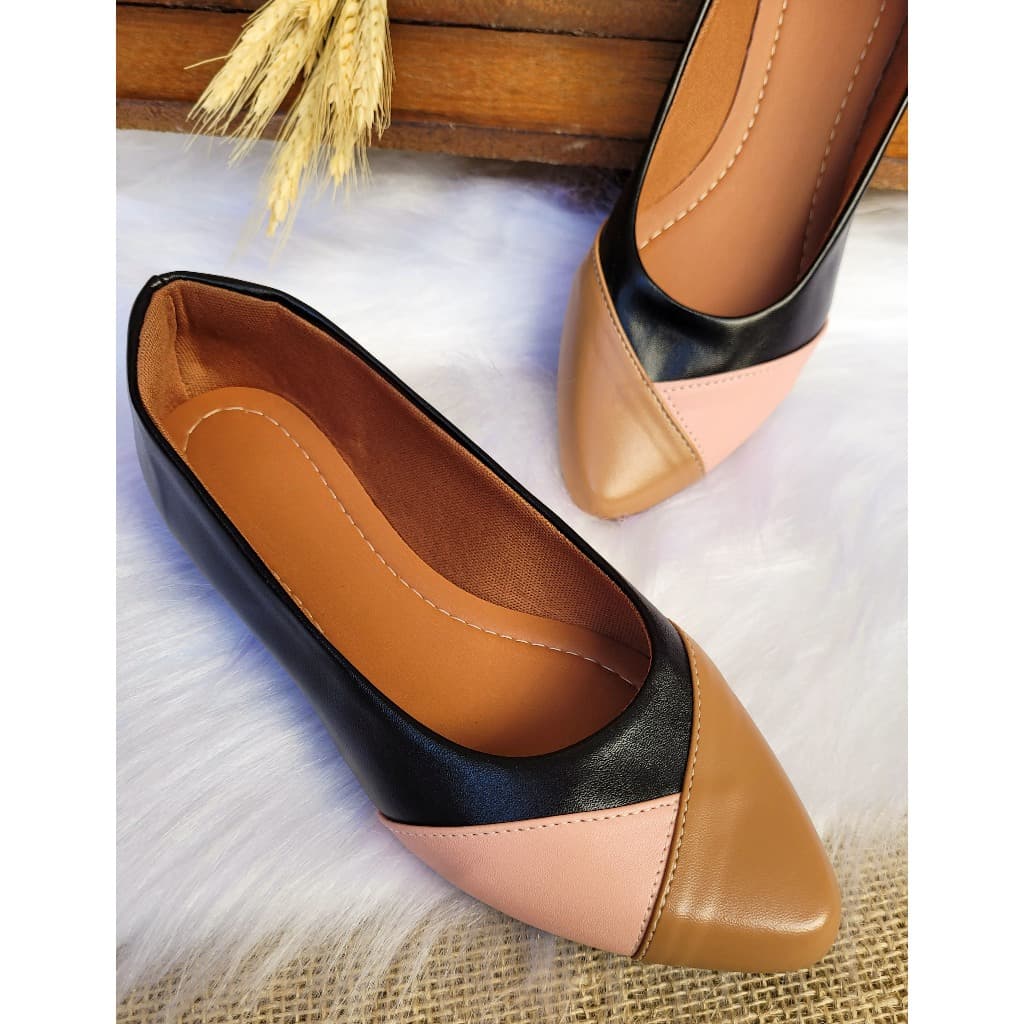 Sapatilha Feminina Elegante Bico Fino Casual Promoção Sapato Feminino Confortável Preta Vinho Rose