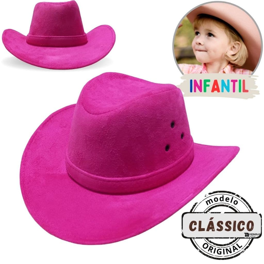 Chapéu Infantil Country Sertanejo Clássico Ana Castela Cowboy Peão Boiadeiro Festa Junina Barretos