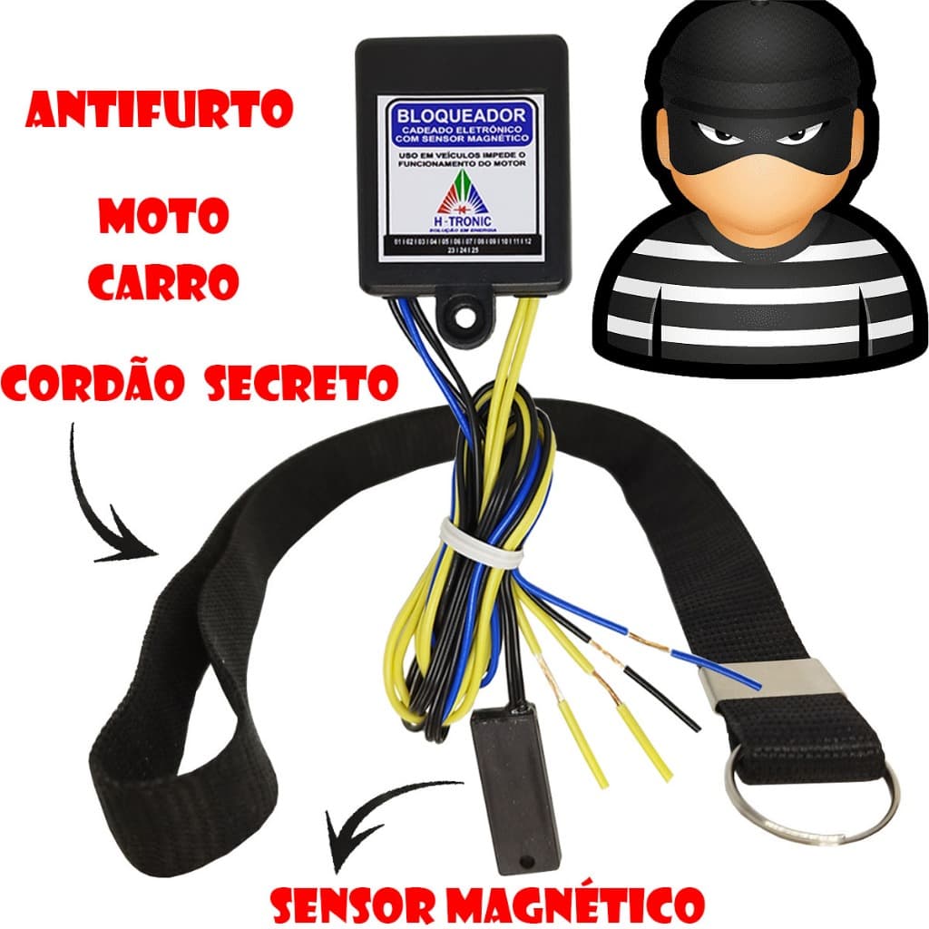 Kit 15 Bloqueador Antifurto Com Sensor Magnético Moto Carro Segredo de partida