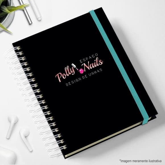 Agendas 2026 Personalizadas com nome e cor do elástico Nail Designer