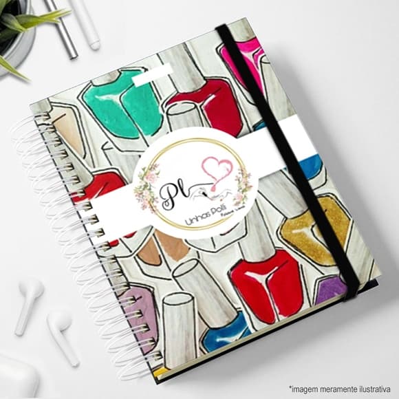 Agendas 2026 Personalizadas com nome e cor do elástico Depilação