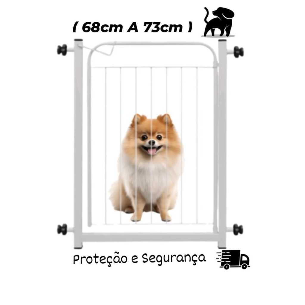 Portão Grade Pet 68cm A 73cm Portãozinho Segurança Cachorro e Crianças ( NOVIDADE TAMANHO )