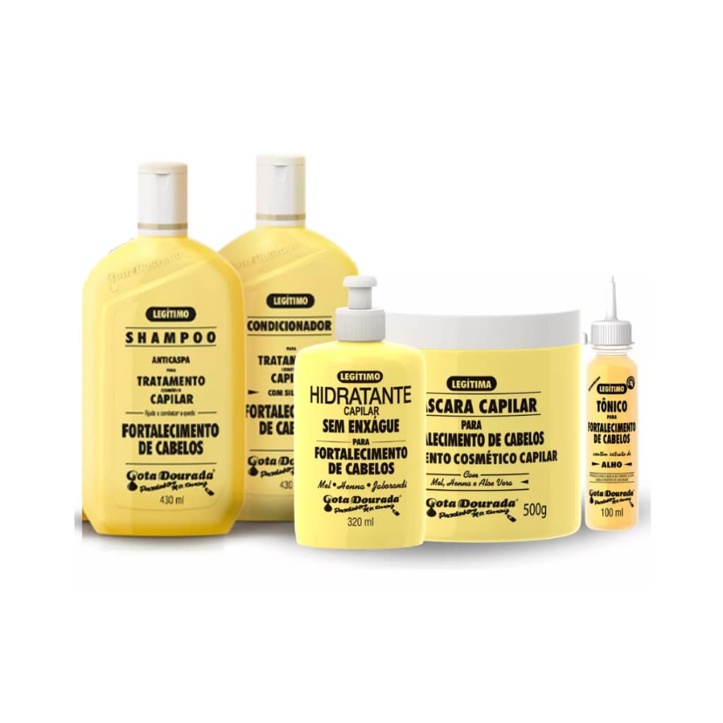 Conjunto Shampoo Condicionador Tônico Legítimo Alho Original Fortalecimento - Gota Dourada