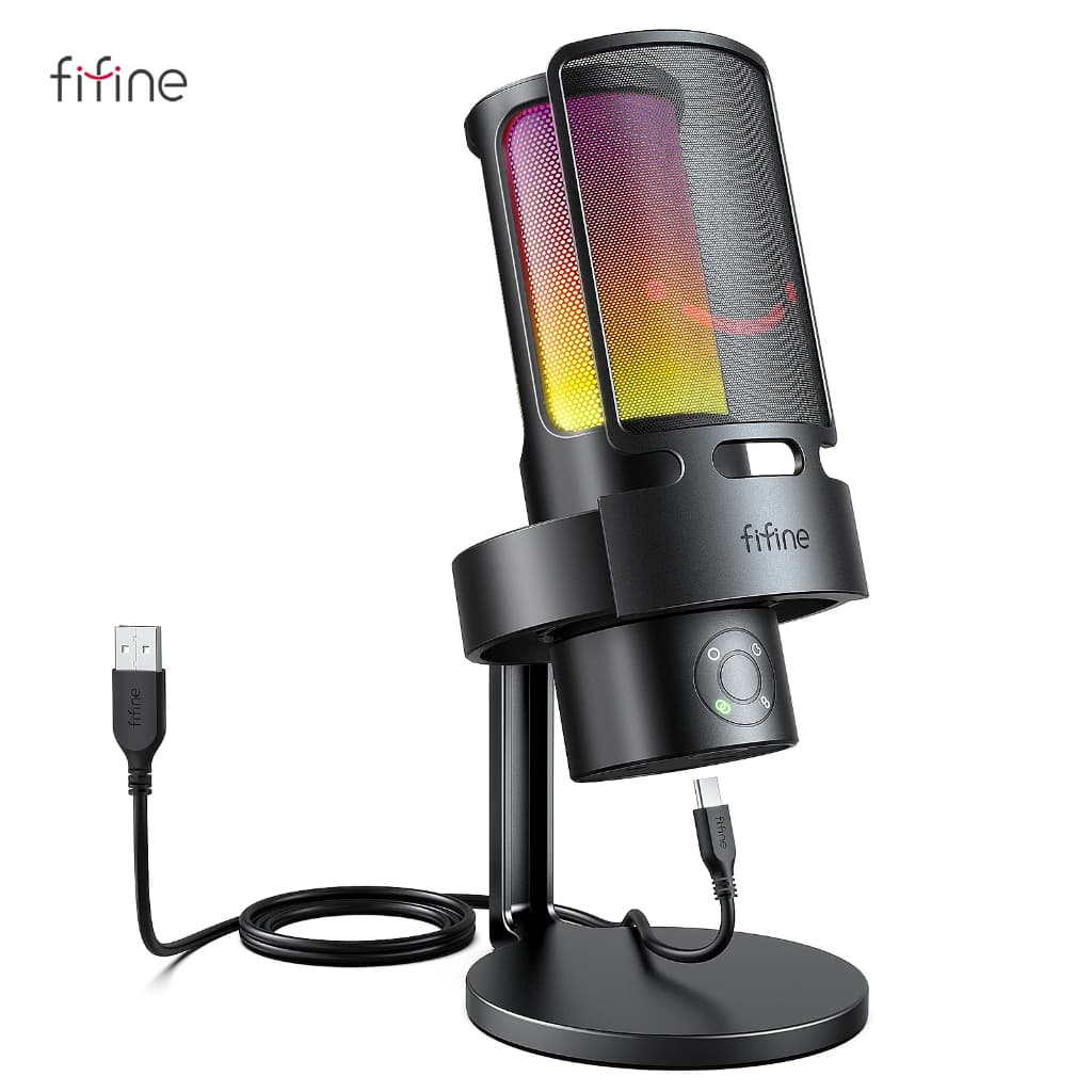 Microfone Dinâmico Gamer Fifine A8 Plus