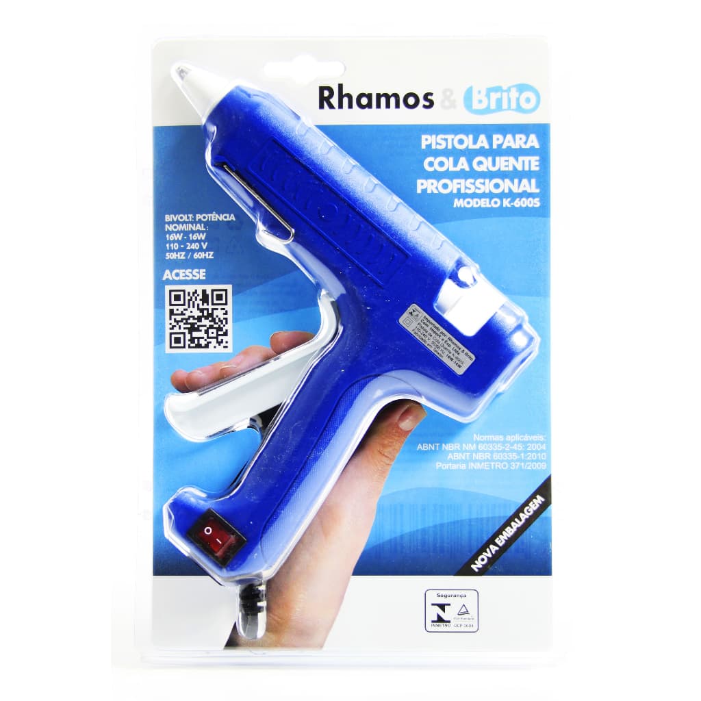 Pistola de Cola Quente Hobby 16W/60W - K-600S (Bastão de Cola Quente Grossa 11.5mm)