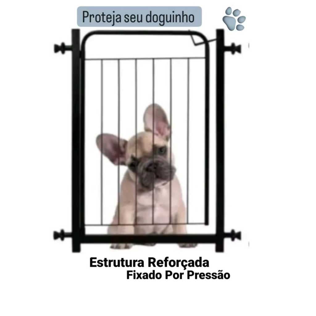 Portão Pet Grade Para Cachorro 68cm A 73cm Segurança  Proteção