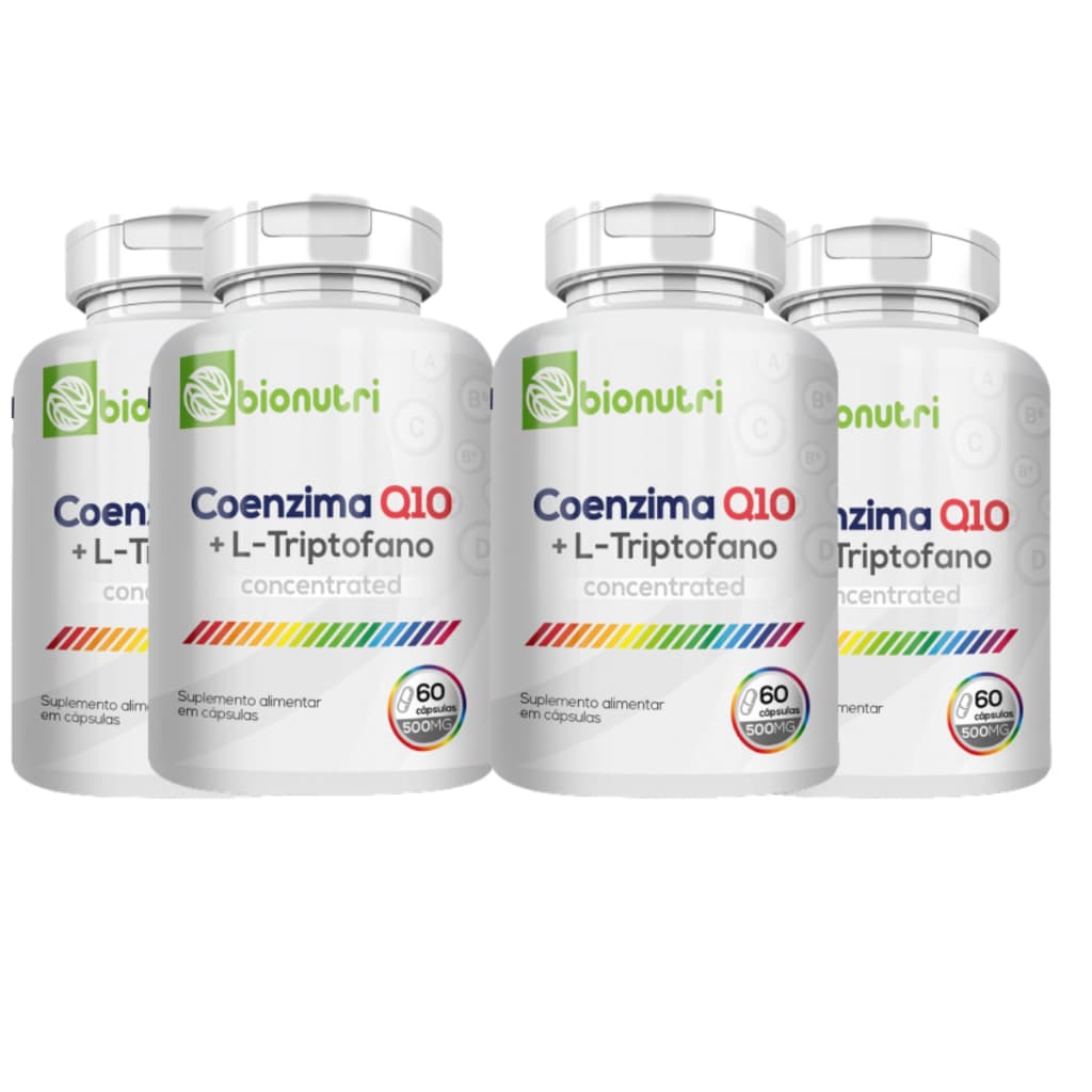 Kit 4 Coenzima Cq10 L Tripofano Suplemento Vitamina Quantum
