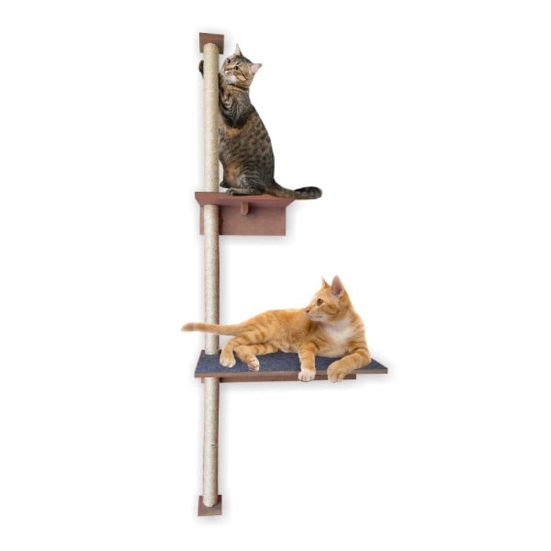 Torre arranhador para gatos 1.50m 2 prateleiras 15mm  com cartepe