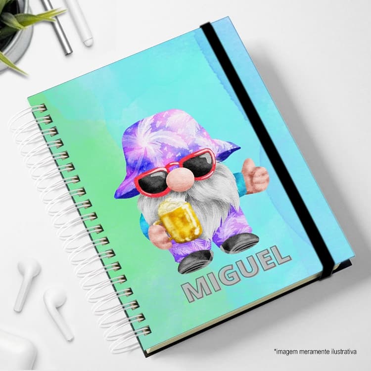 Agendas 2026 Personalizadas com nome e cor do elástico aquarela