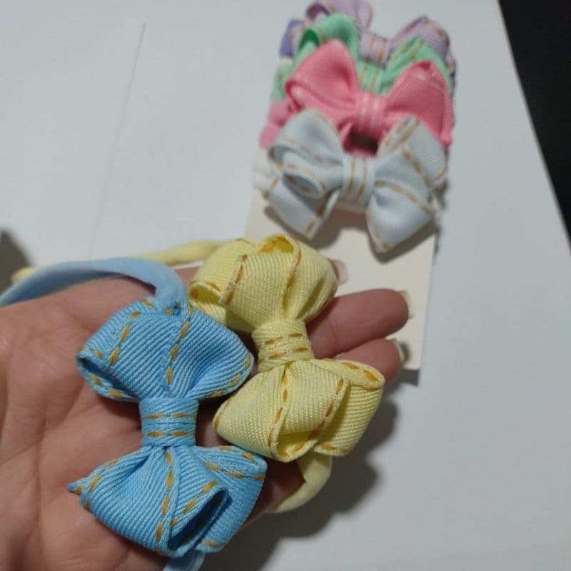 Kit Faixinha de Cabelo jeans para Bebe ( RN ate 2 anos ) com 6 unidades