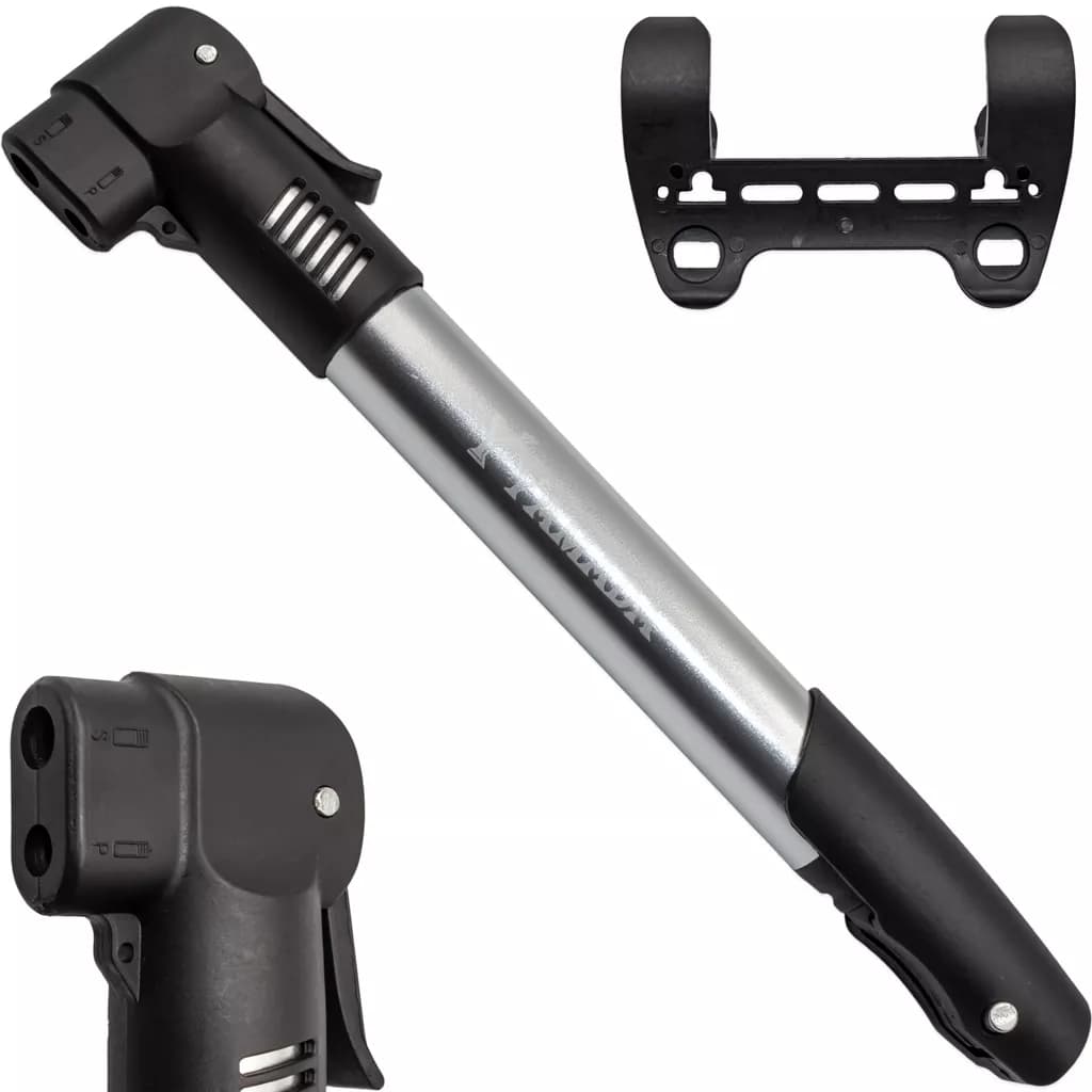 Bomba De Ar Yamada Cor Prateado Bike Bicicleta MTB Mountain Bike Bico Fino Grosso Presta Schrader