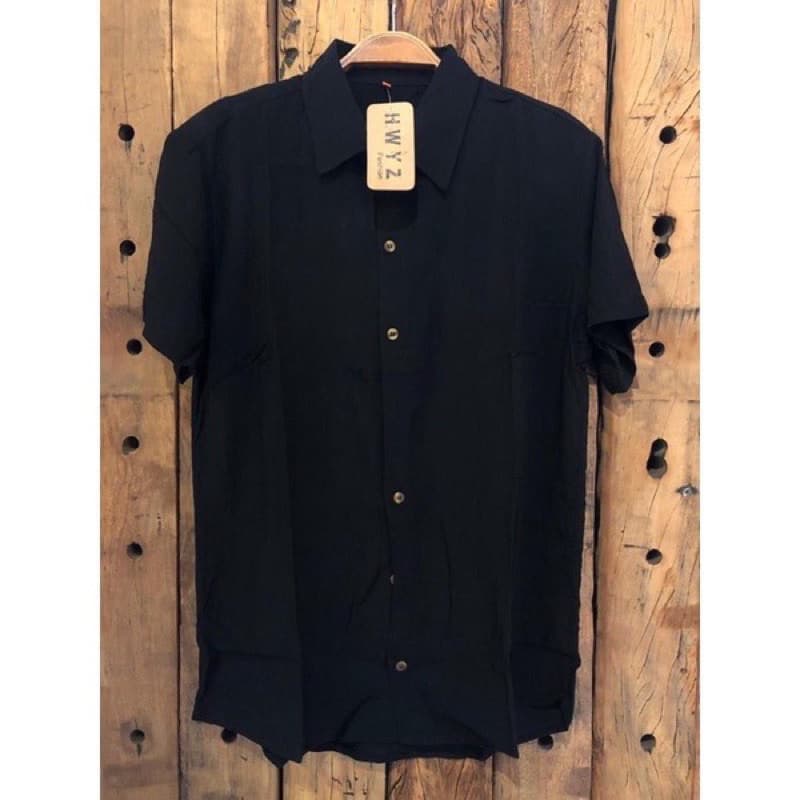 Camisa Social lisa básica Masculina viscose moda top verão