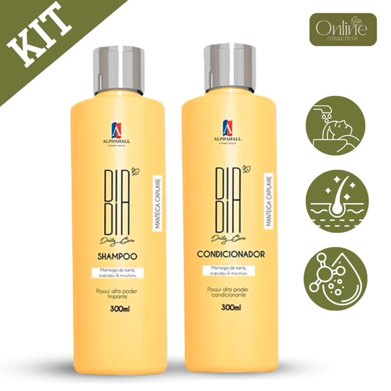 Kit Alphahall Shampoo + Condicionador Dia Dia Manteiga Amarela Capilar