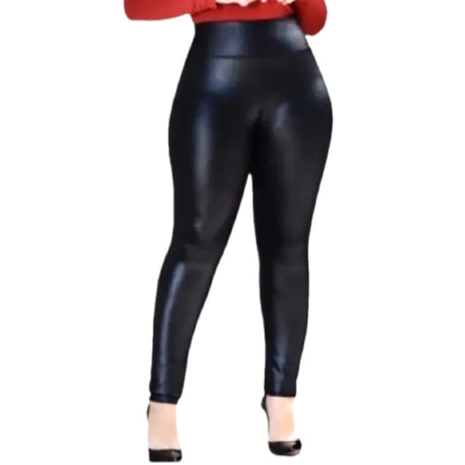 Legging Cirre Cintura Alta Brilho Molhado Couro Lycra